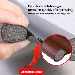 Leather Door Seal Strip Tools 96cm / 38in Waterproof Wind Blocker Door Draught EPE Foam + Leather Replacements