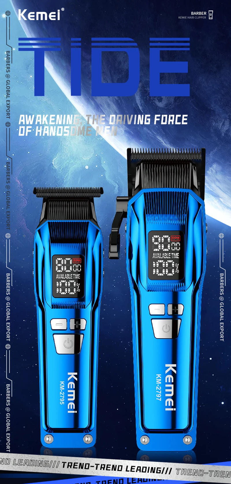 Description Picture 4 of itemKemei Professional Electric Hair Clipper Kit Rechargeable Hair Trimmer Shaver For Men USB Charging Beard Razor KM-2797 KM-1102