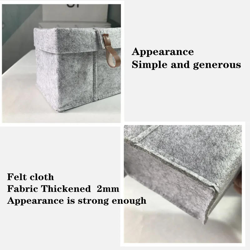 Description Picture 5 of itemDesktop Storage Baskets Felt fabric Bedroom countertop Organize Basket Pen holder Sundries Cosmetics Storage,Basket of flowe