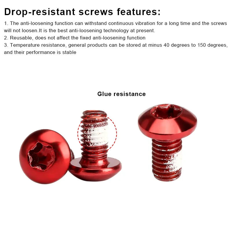 Description Picture 5 of item12pcs Bicycle Disc Brake Rotor Torx Bolts T25 M5x9mm Stainless Steel Road Bike Fixing Screws Colorful Cycling Accessory MTB Part