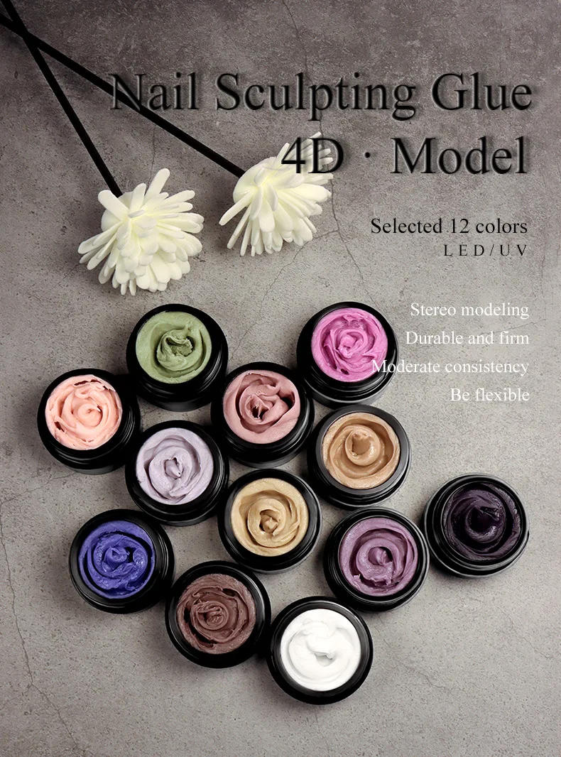 Description Picture 2 of itemNail Carving Glue 4D Three-dimensional Shaping Relief Glue Phototherapy Nail Polish Glue UV Modeling Clay Nail Store Special