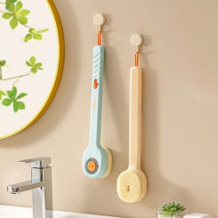 Long Handle Shower Brush Comfortable Soft Hair Exfoliation Back Scrubber With Soap Dispenser Back Brush For Bathroom Home