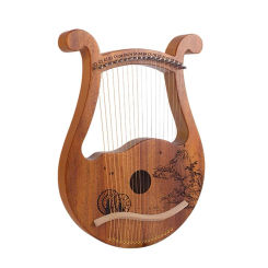 Compact Size The 19 Metal Strings Lyre Harp Lyre Harps Wooden Lyre Mahogany String Instrument Mahogany Wooden Lyre