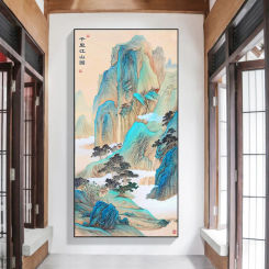 Needlework,A Thousand li River and Mountain Map Vertical Version Cross stitch Handmade 11CT Counted Canvas DIY,Cross-stitch kits