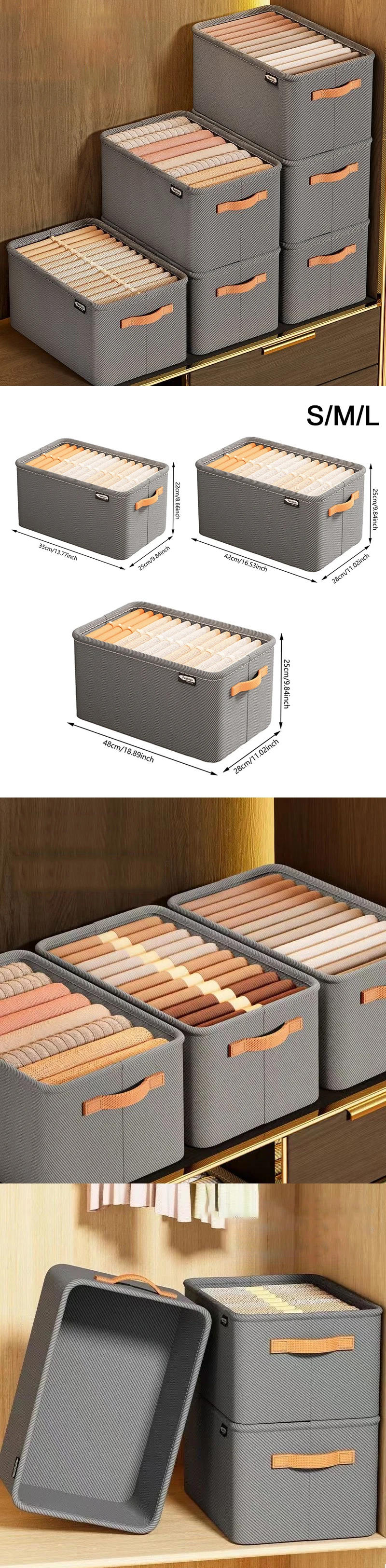 Description Picture 2 of itemClothes Organizer Trousers Clothes Storage Box closet storage organizer folding clothes pants wardrobe drawer toys organizer