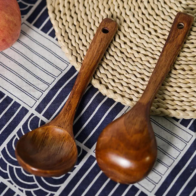 Description Picture 5 of item1Pcs Korean Wooden Soup Spoon Tableware Cooking Tools Long Handle Tea Dessert Coffee Mixing Spoon Natural Kitchen Tools