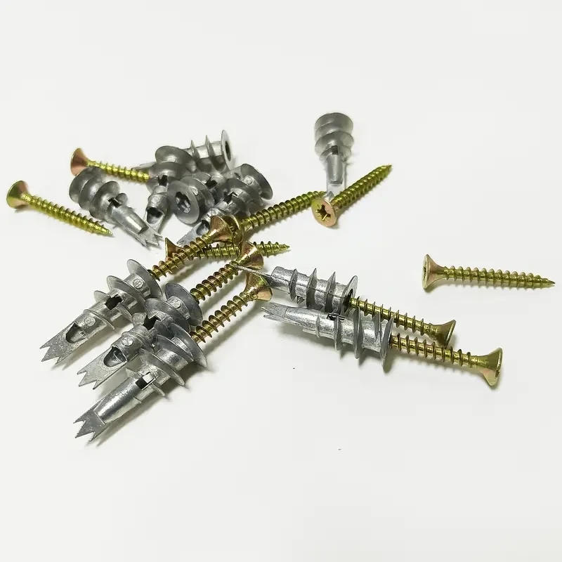 Description Picture 3 of item10set Zinc Self-Drilling Drywall Anchors With Screws Kit, 10 Heavy Duty Metal Wall Anchors And 10#8 X 1-1/4'' Screws