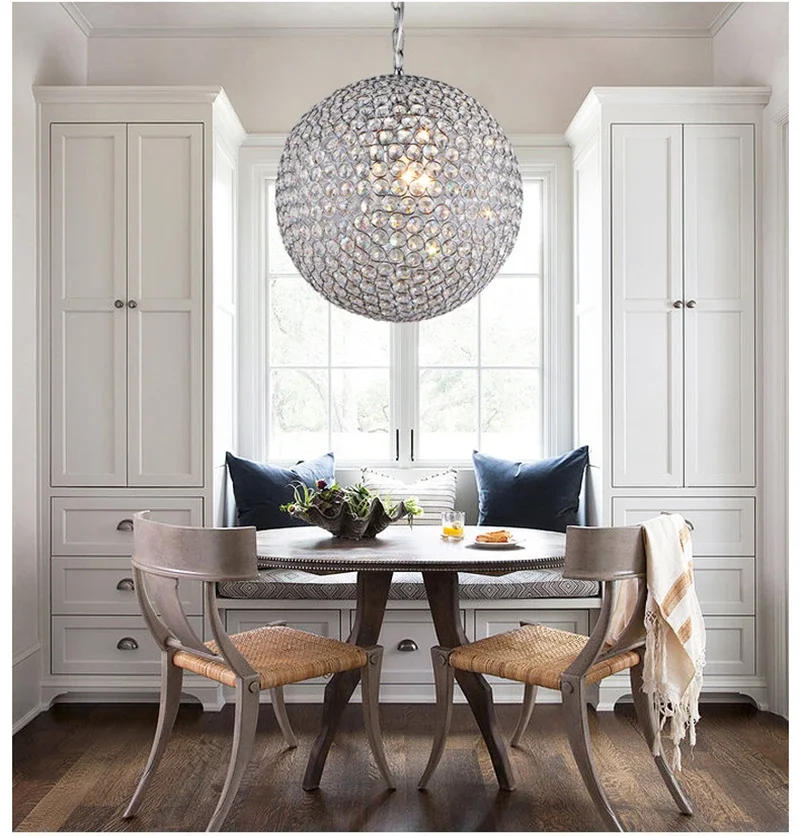 Description Picture 4 of itemNew Modern Crystal Ball Led Pendant Light Circular Chandelier Home Decoration Living Dining Room Ceiling Lamp