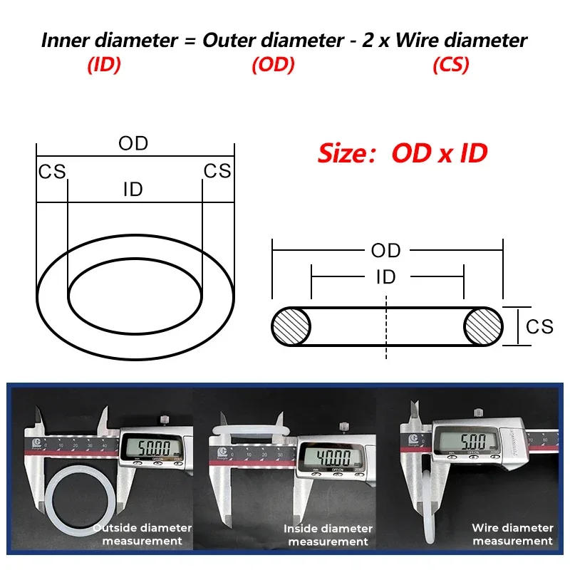 Description Picture 3 of item5/10pcs White Food Grade Silicone Sealing VMQ O Ring CS 5mm OD 15mm ~ 155mm White Waterproof Washer Round O Shape o ring Gasket