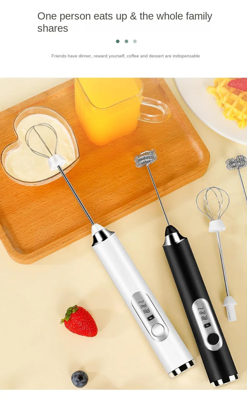 Description Picture 3 of itemEgg Beater Wireless Electric Milk Fother Whisk USB Rechargeable Handheld Coffee Blender Milk Shaker Mixer Foamer Food Blender