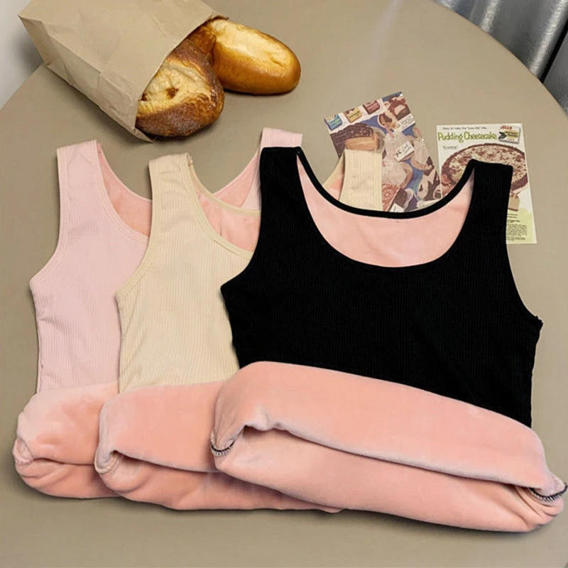 Description Picture 5 of itemWinter Keep Warm Women With Velvet Thermal Vest Ladies Slim Corset O-Neck Sleeveless Female Sexy Tops Ladies Camis Underwear