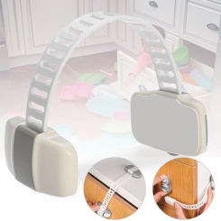 Plastic Child Safety Lock Adjustable Strong Fixation Cabinet Door Lock Safety Buckle Kids Protection Drawer Lock Home