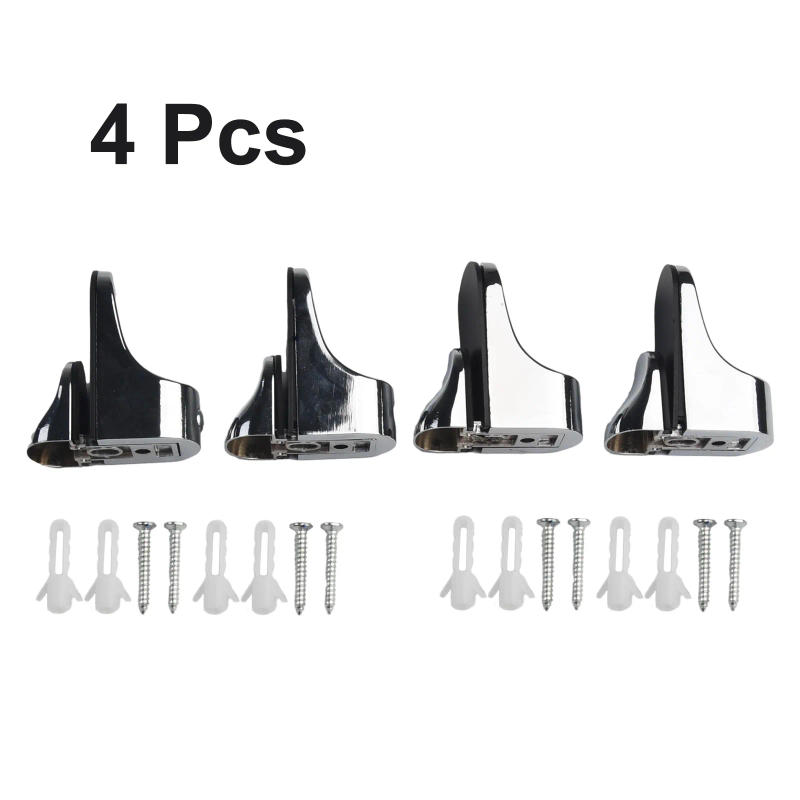 Description Picture 3 of item4pcs Zinc Alloy Shelf Clamp Glass Shelf Support Plate Holder Bracket Large Glass Clamp Brackets Storage Holders Part Hardware