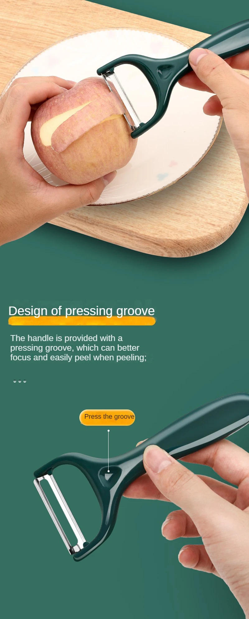 Description Picture 6 of itemFruit Peeling Knife Stainless Steel Peeler Peeling Apples Kitchen Vegetable Fruit Sharp Peeler Multi-function Peeler Zesters