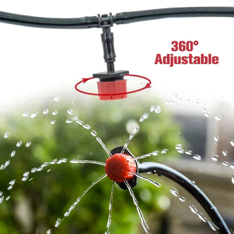 Description Picture 3 of itemGarden 1/4"Drip Irrigation Kit Automatic Plant Watering System Adjustable Nozzle for Farmland Bonsai Flower Vegetable Greenhouse