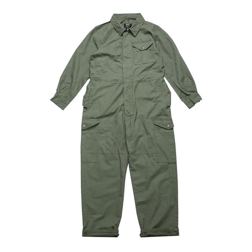 Description Picture 3 of itemMen's Workwear One-piece American Style Multi-pocket Pants Ami Khaki Trendy Brand Jumpsuit Loose Worker Overalls Suit