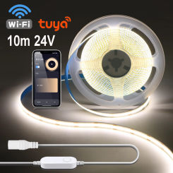 24V COB LED Strip Light Tuya Smart Wifi LED Tape Lamp Home Room Kitchen Cabinet Corridor Wall Mirror Backlight Lighting Ribbon