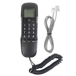 Mini Phone Wall Mountable Telephone Incoming Caller ID LCD Display Desk Fixed Landline Phone for Home Hotel Office Business