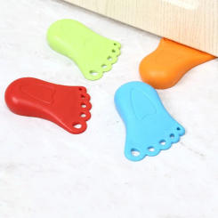 Cute Foot Shape Anti-Collision Door Wedge Random Color TPR Door Stopper Non-slip Wear-resistant Door Chuck Stopper Hardware