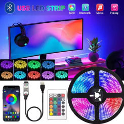 Led Tv Usb Strip 5V Rgb Tape With Controller 5050 Decorative Led Light Ribbon 5M 10M 15M 20M 25M Led Tape For Bedroom Bluetooth