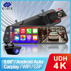 10 Inch 4K Mirror Dash Cam Suppost Wireless Carplay & Android Auto WIFI GPS Navigation Dual Lens Video Recorder Car Dvr