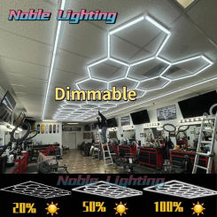 Dimmable Hexagon LED Garage Lights Ceiling Honeycomb Detailing Auto Car Body Repair Workshop Tube Lighting Customized AC110/220V