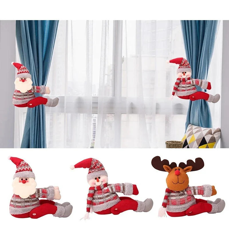 Description Picture 3 of itemCurtain Buckles SnowmanSanta Claus Elk Christmas curtains clasp Househod Bedroom Decor Accessories Creative Curtain-tie Rings