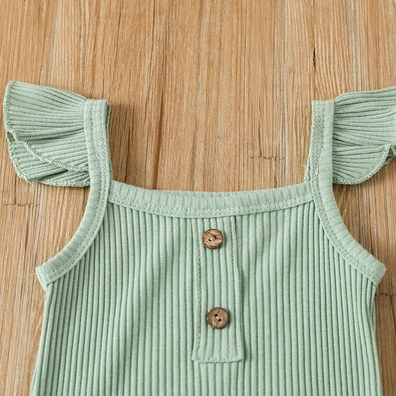 Description Picture 4 of itemKids Girls Pants Suit Casual Party Fly Sleeve Romper Tops Rainbow Short Trousers Headband