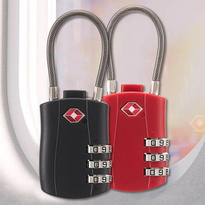 Description Picture 5 of itemPortable TSA 3 Digit Combination Lock Anti-theft Colorful Customs Password Lock Security Tool Wire Rope Padlock Travel