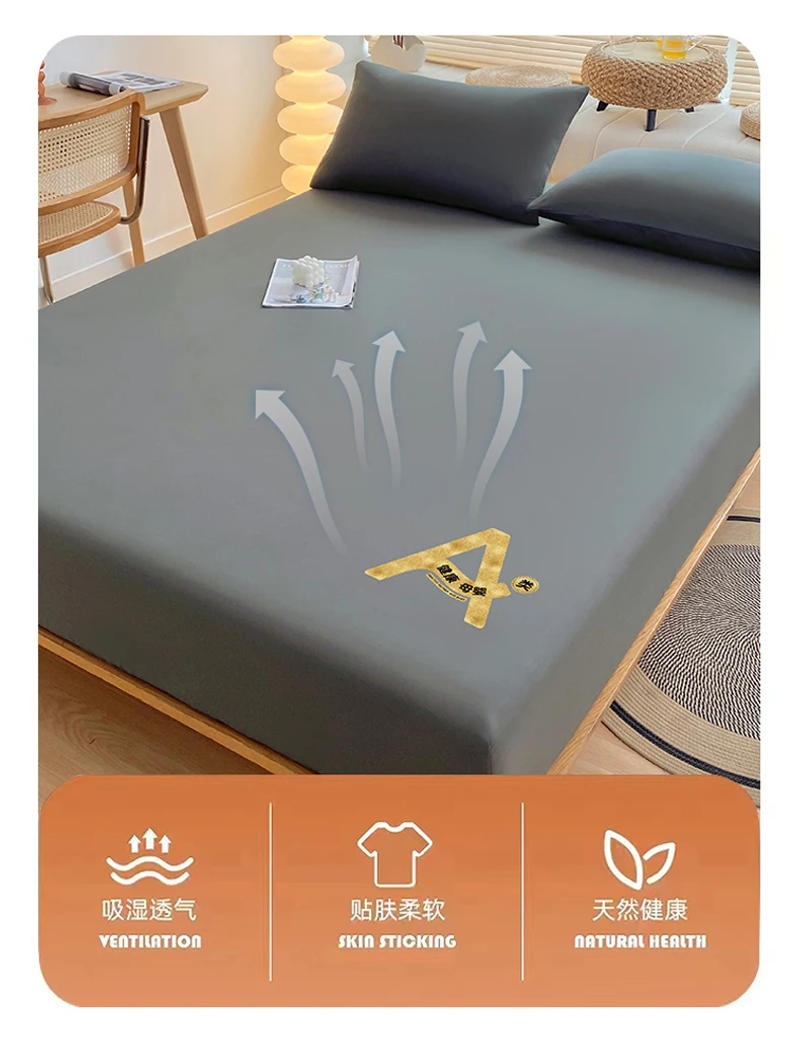 Description Picture 6 of itemFitted Sheet Single Double King Size High Quality Mattress Cover With Elastic Band Bed Sheet 140x200 160x200 Fit Sheet