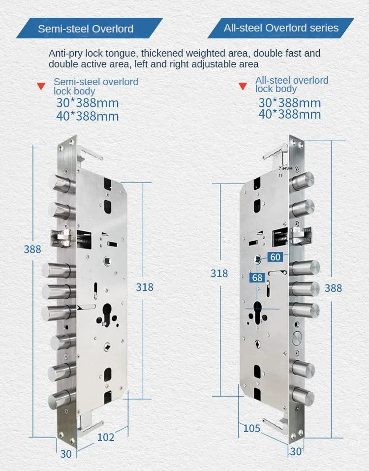 Description Picture 6 of itemFingerprint lock body,  double active stainless steel intelligent lock, Security and anti-theft door, wooden for door lock