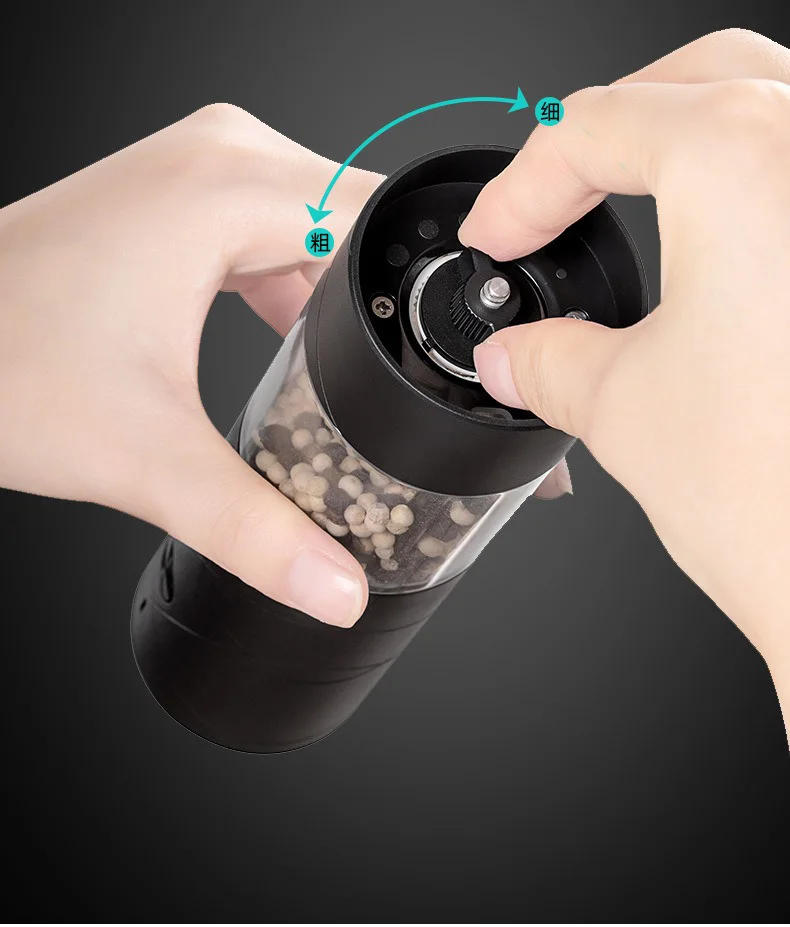 Description Picture 6 of itemElectric Grinder Automatic Mills Pepper Seasonings Spices Grain Salt Grinder with LED Light Adjustable Coarseness Kitchen Tools