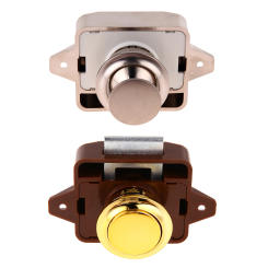 Opening Hole Pearl Nickel Keyless Push Button Cabinet Latch Knob for Motorhome Caravan Cupboard Cabinet Door