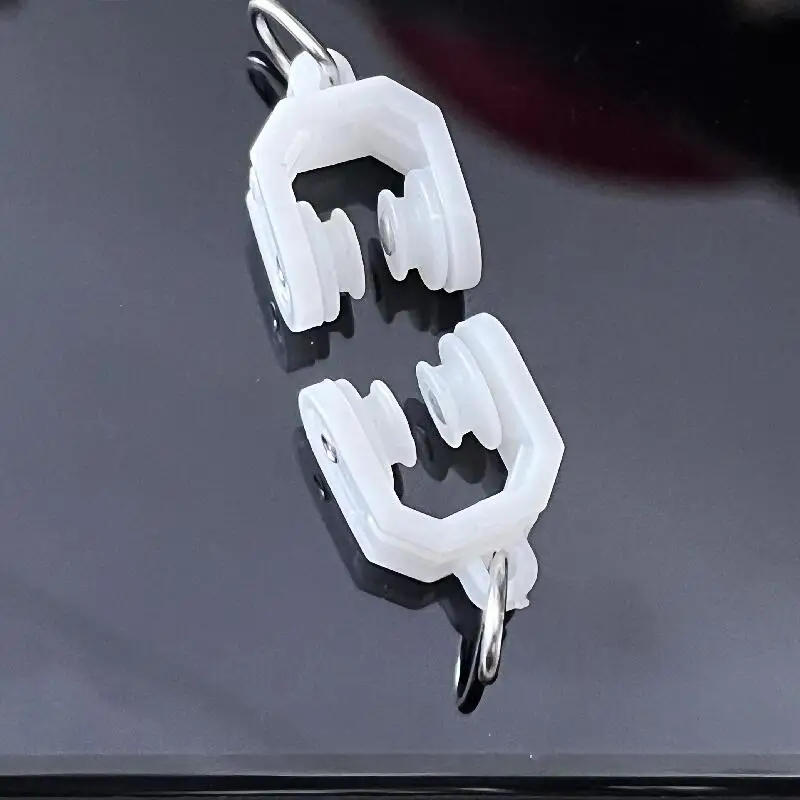 Description Picture 5 of item30pcs Curtain Track Accessories Sliding Wheel Roller Retro Straight Rail Bent Rail Hook Ring Nylon Pulley Curtain Hardware