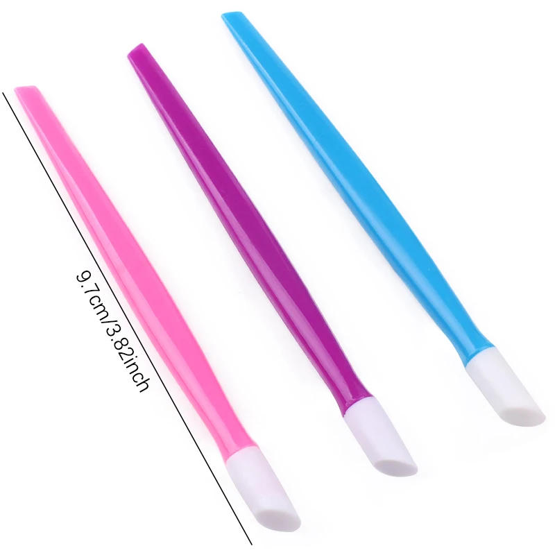 Description Picture 5 of item20Pcs Nail Cuticle Pusher Plastic handle with Rubber Head Sticks  9.7CM Nail  Stickers Pushers Dual-end Remover Manicure Tools