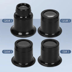 4Pcs/Set Eye Loupe Magnifiers 5X/10X/15X/20X Watch Repair Tool Kit Jewelry Loupe Magnifier Magnifiying Glass Watchmaker Tools