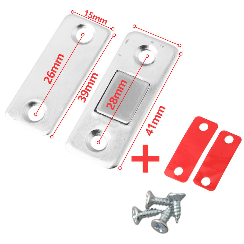Description Picture 5 of item1Set Strong Magnetic Steel Catch Latch Ultra Thin For Door Cabinet Cupboard Closer Magnet Wardrobes Drawer Home Furniture Parts