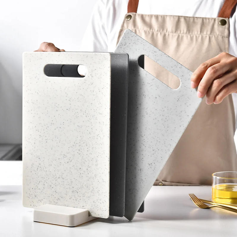 Description Picture 3 of item4pcs/Set Cutting Board Chopping Block Set with Stand Holder Storage Non-Slip 28.3*18.5cm Kitchen Knives Accessories