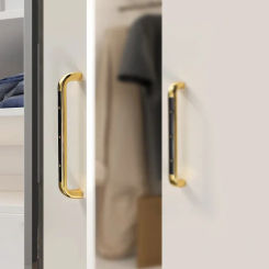 Aluminium Alloy Black Gold Handle Closet Cabinet Handles Modern  Drawer Knobs Wardrobe Door Pulls Furniture Hardware