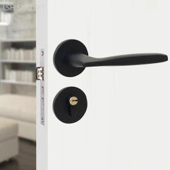 Modern Aluminum Bedroom Door Locks Double Side Door Handle Lock Body Set Mute Security Door Lock with Key High Quality Hardware