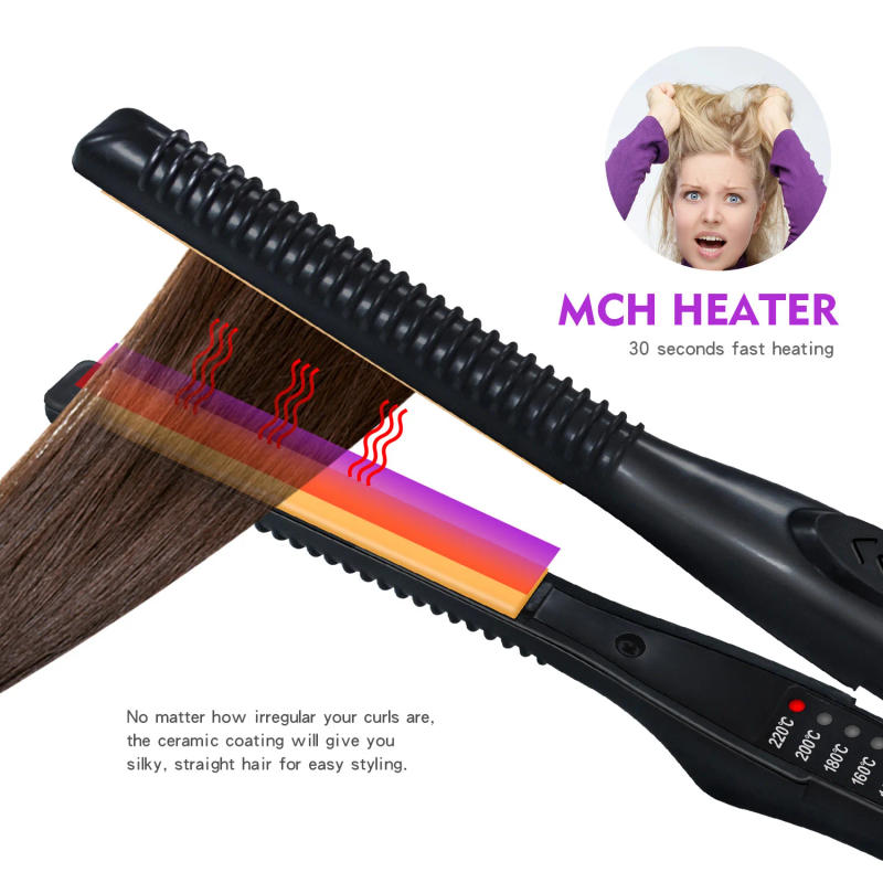Description Picture 6 of itemHair Straightener Ceramic Flat Irons Hair Mini Flat Iron Straightening Styling Tools Ceramic Hair Crimper Corrugation Curling