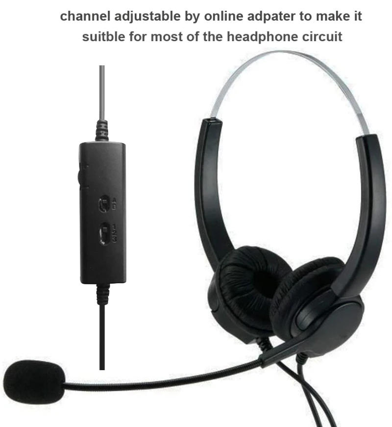 Description Picture 3 of itemCorded Telephone Headset with Microphone Call Center Telephone Headphones Noise Cancelling Landline Phone Headset Rj11