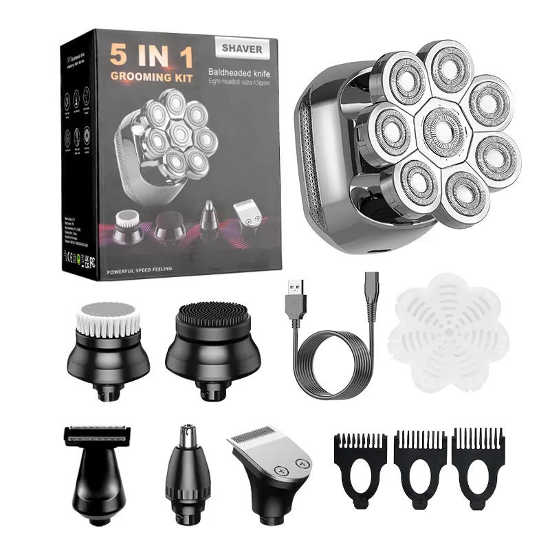 Description Picture 2 of itemRESUXI8520/6520 Floating Rotary Electric 8Head Shaver for Bald Men Wet and Dry Grooming Kit Pro Electric Shaver with LED Display