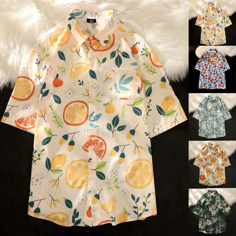 Description Picture 2 of itemPolyester Shirt Shirt Regular Shirt Short Sleeve Slight Stretch 3D Printed Beach Holiday Tops Brand New Fashion