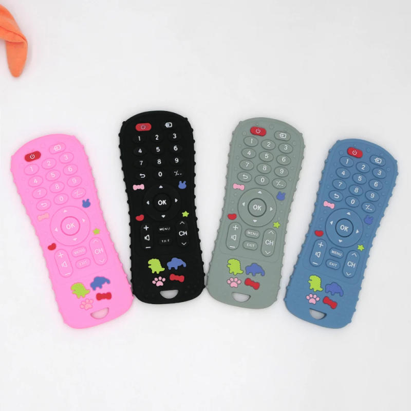Description Picture 3 of item1/4PCS Silicone Baby Toys TV Remote Control Shape Teether Toy BPA Free Silicone Teething Chewing Toy Sensory Baby Accessories