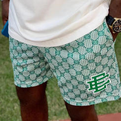 2024 New Summer Eric Emanuel EE Basic Mesh Short Classic Floral Printed Gym Shorts Men's Gym Basketball Sports Beach Shorts