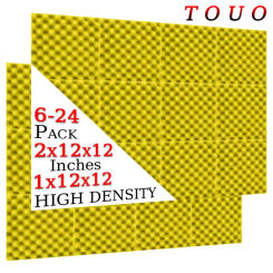 TOUO Egg Cotton Acoustic Foam 6/12/24 Pcs Studio Sound Foams Acoustic Treatment Wall Soundproofing High Density Noise Insulation