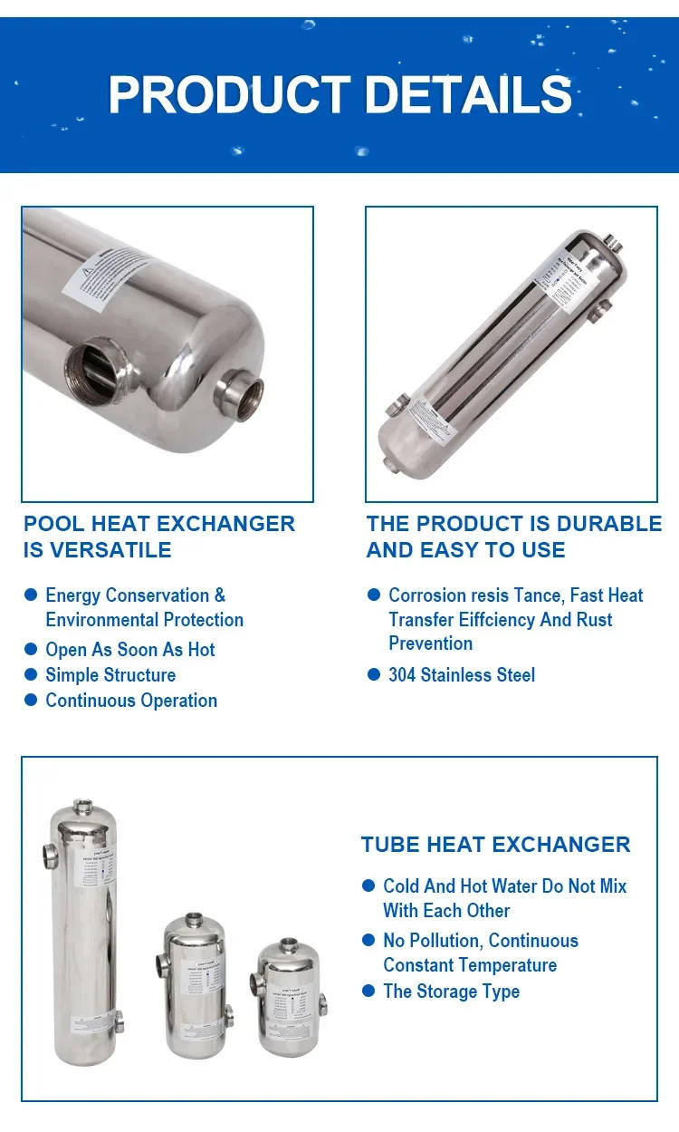 Description Picture 6 of itemPool HeaterWater Swimming Stainless Pump Tube Solar Heater For Heating Air Instant Exchange Steel Pool Heat Exchanger