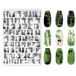 Cartoon Cat Nail Art Stamping Plates Butterfly Ramadan Moon French Smile Image Stencils for Nails Stamp Tools Manicure Template