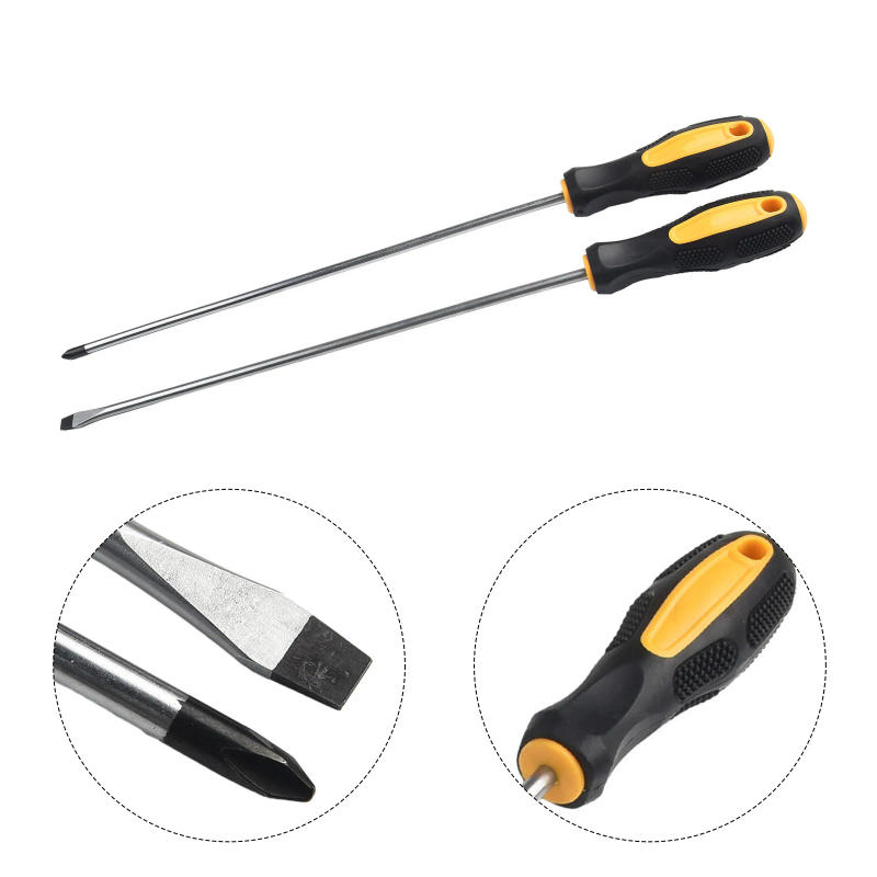 Description Picture 5 of item12Inch Long Slotted Cross Screwdriver Magnetic Screwdriver With Rubber Handle Anti Slip Screwdriver Hand Tools New